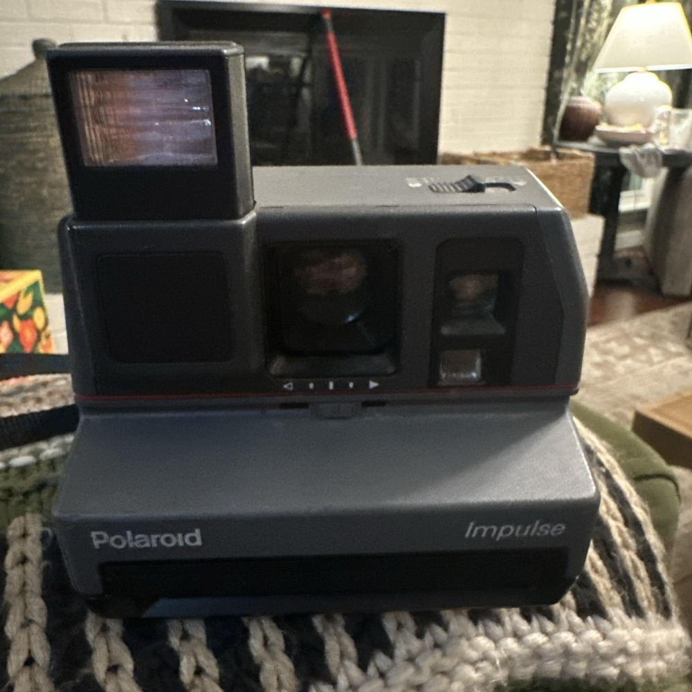 Vintage Polaroid Impulse Gray Instant Film Camera with Strap